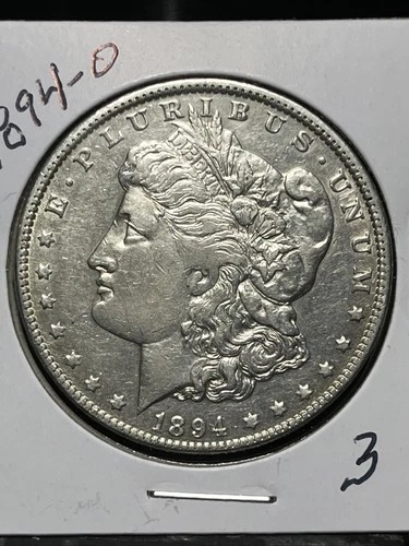 1894-O MORGAN SILVER DOLLAR, XF+/AU DETAILS