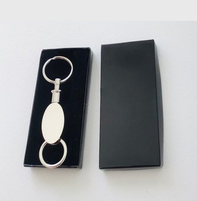Valet Pull Apart Keychain Brass Silver Tone New In Box