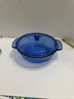 Vintage Anchor Hocking Cobalt Blue 2 Quart  9.5" Casserole Dish W/Lid Good Cond
