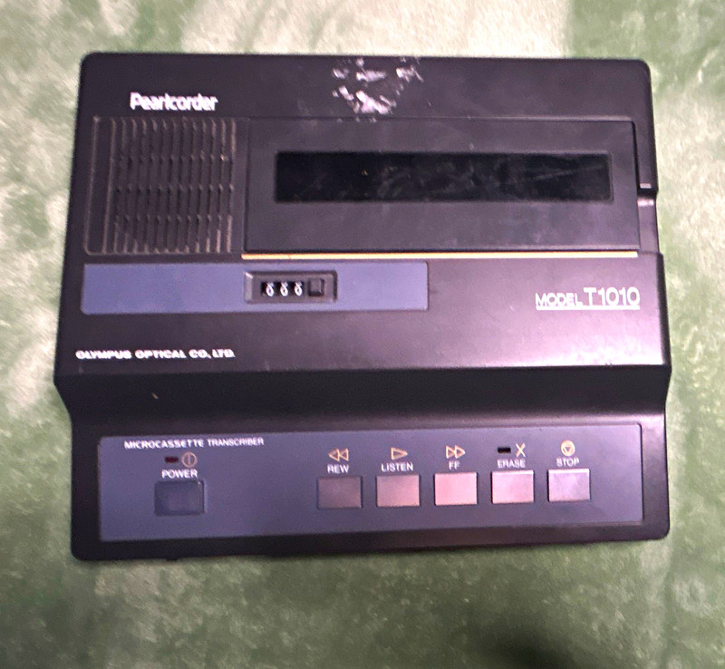 Olympus T1010 Pearlcorder Microcassette Transcriber Desktop Dictation Recorder