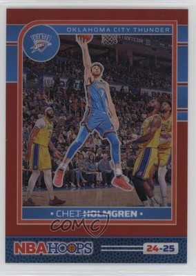 2024-25 Panini NBA Hoops Premium Red Prizm 80/99 Chet Holmgren #175 4z8