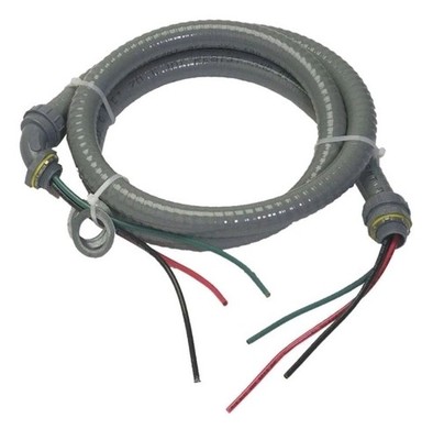 AFC 8015 Power Whip, 1/2  x 6  Conduit, 3#10Str Wire, Non-Metallic Liquid Type B