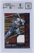 George Brett Royals Signed 2003 Topps Pristine Bomb Squad #PBS-GB1 BAS 9/10 Card