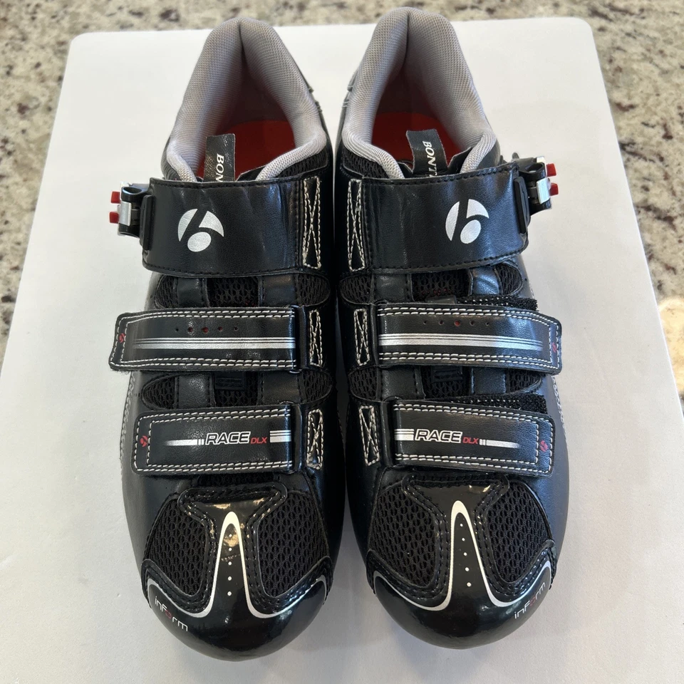 Zapatos de ciclismo Bontrager Race DLX talla 41 EE. UU. 8 para hombre negros rojos carreras de carretera Foto 3 de 4