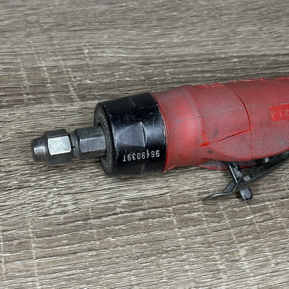 Amoladora de troquel de aire Snap On PT200 recta neumática con mango rojo unión giratoria Foto 4 de 4