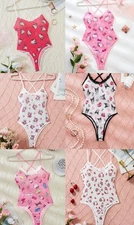 Sanrio Authentic Hello Kitty &Friends Kawaii y2k Lace Accent Mesh Body Suits S-L