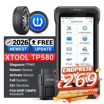 2026 XTOOL TP580 TPMS-Programmiergerät, vollständiger System-OBD2-Scanner, TPMS