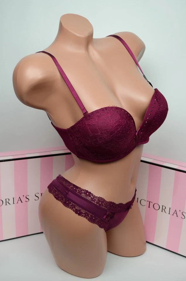 Victoria's Secret Bombshell Add-2-Cups Multi-Way Strapless Bra Set 34B S NWT - Image 3 of 4