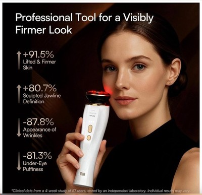 New! INIA Microcurrent Facial Device 3-in-1 Therapy w Gel,3D Matrix Technology