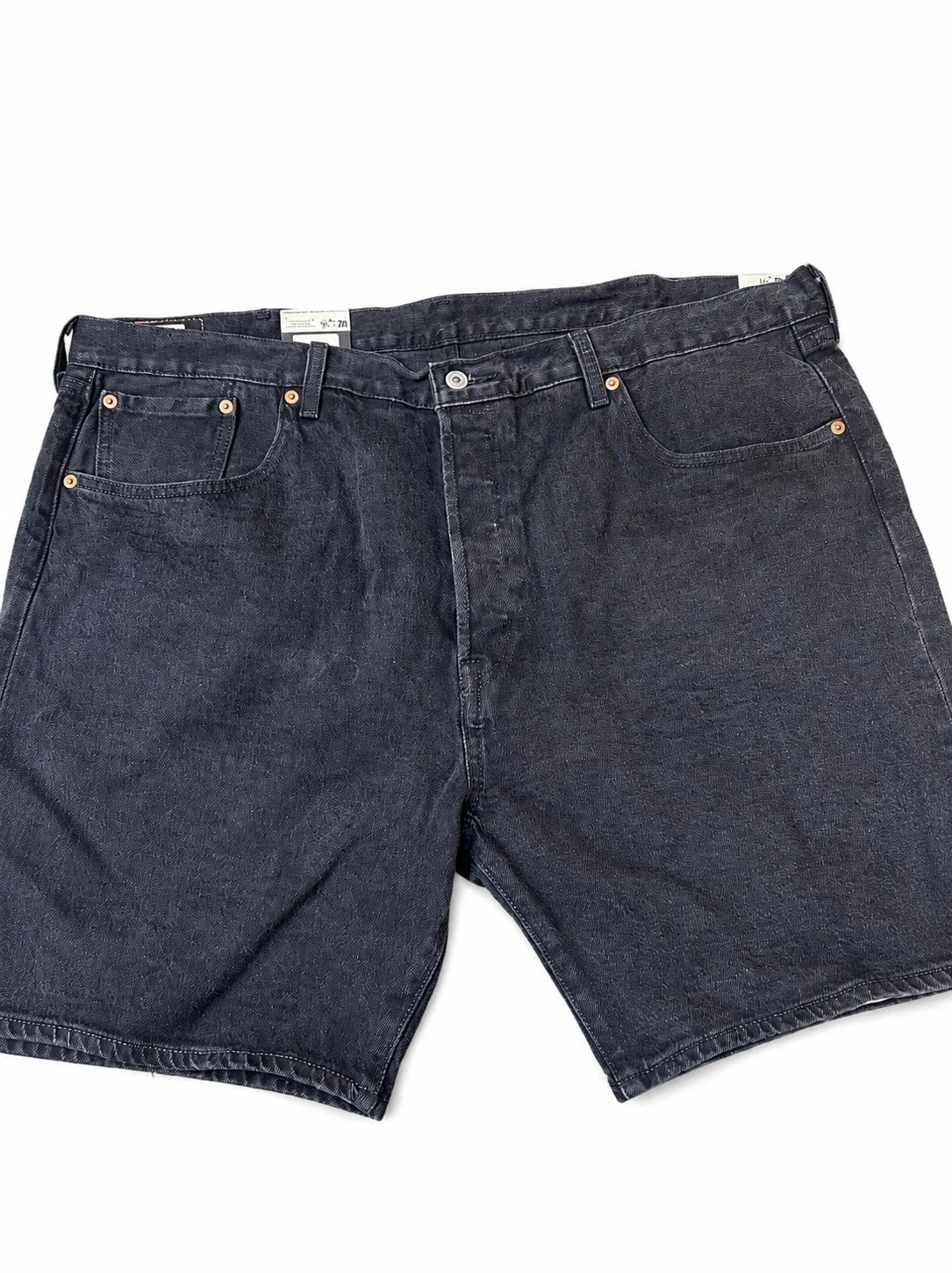 BNWT Size 44” Waist Levi 501 Black Denim Button Fly Jorts, Jean Shorts