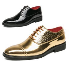 Men's Patent Leather Formal Shoes Brogues Derbys Oxford Classic Office Wedding