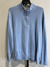 Lands' End Mens Quarter Zip Pullover Sweater Light Blue Sz 2XL 50-52 