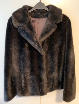 Vintage Astraka London Kunstfellmantel Größe 14