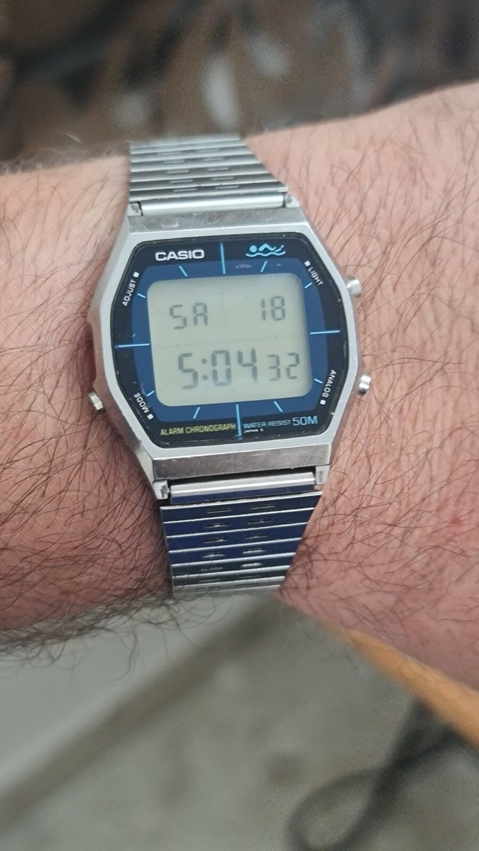 Mega Rare Casio AA-92W Module 103 Blue Thunder Alarm Chronograph