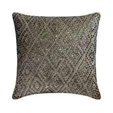 Decorative Throw Pillow Case Grey 16"x16", Sofa Decor Velvet - Crystal Empress