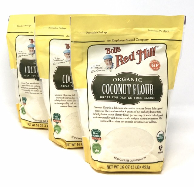 Lot of (3) Bob's Red Mill Organic Coconut Flour, Gluten Free, Paleo (7H