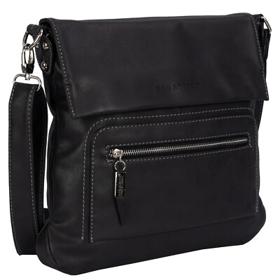 Bag Street Damentasche Umhängetasche Handtasche Schultertasche T0103 Schwarz