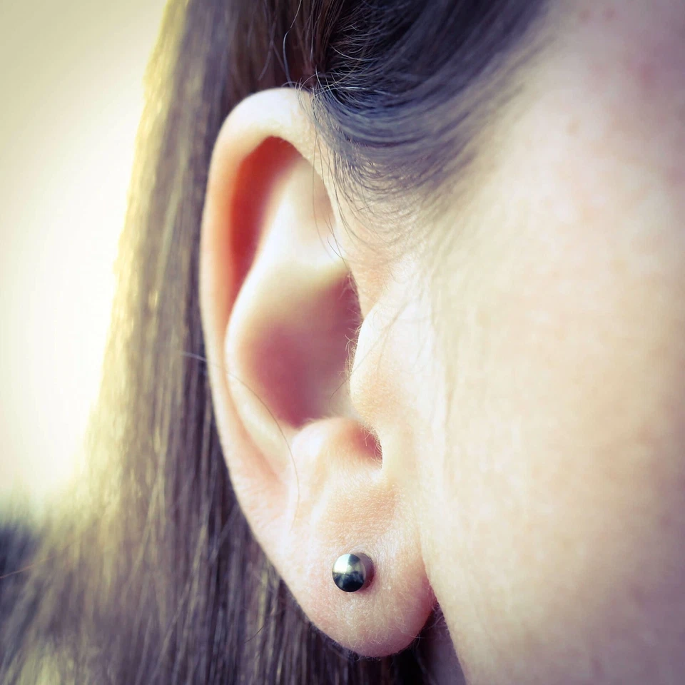 1 Paar Erstohrstecker Chirurgenstahl Sterile Ohrstecker Knopfform 4 mm - Bild 4 von 4