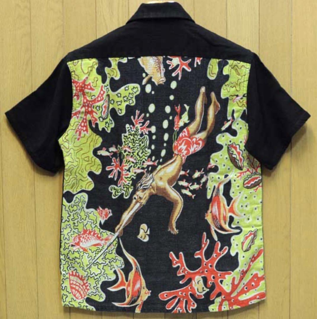 SUN SURF Hawaiian Aloha Shirt Black Multi Rayon SS35840 Size-M New