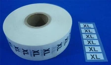 500 Wrap Around Clothing " XL " Size Labels Self-Adhesive Retail Store Supplies