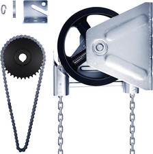 Heavy-Duty Garage Door Opener Chain Hoist 1" Shaft Wall Mount 4:1 Reduction