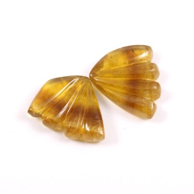 Loose Gemstone Natural Bio Tourmaline Hand Carved Butterfly Wings Stone A1897