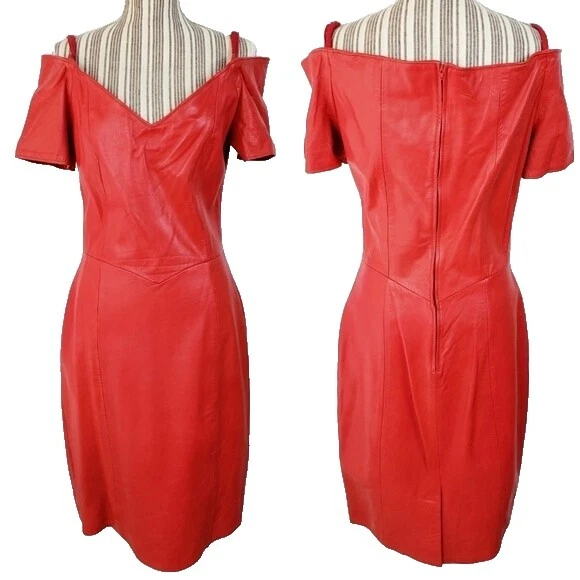 Vestidos vintage de cuero Wiggle/lápiz para mujeres