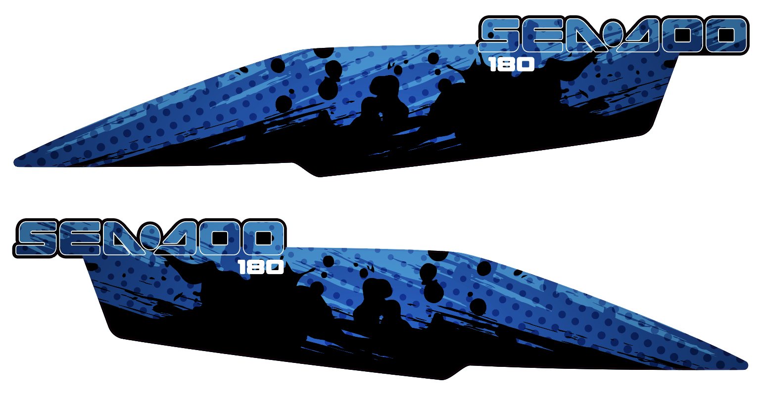 Full Graphic Replacement Kit For Sea-Doo Challenger 180 - 2005-2010 Stripe Decal Sticker