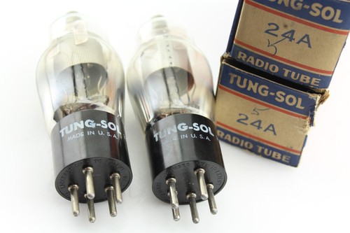New Qty 2 TUNG-SOL 24A Made in USA 322 Mfg Code NOS Vacuum Tubes - Picture 10 of 11