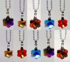 Lot of 10 Crystal Snowflake Pendant 18" Necklaces ~ Great Gifts ~ Mixed Colors