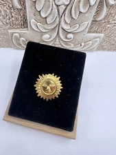 Vintage ORA golden Sun Brooch Pin Estate Costume Jewelry