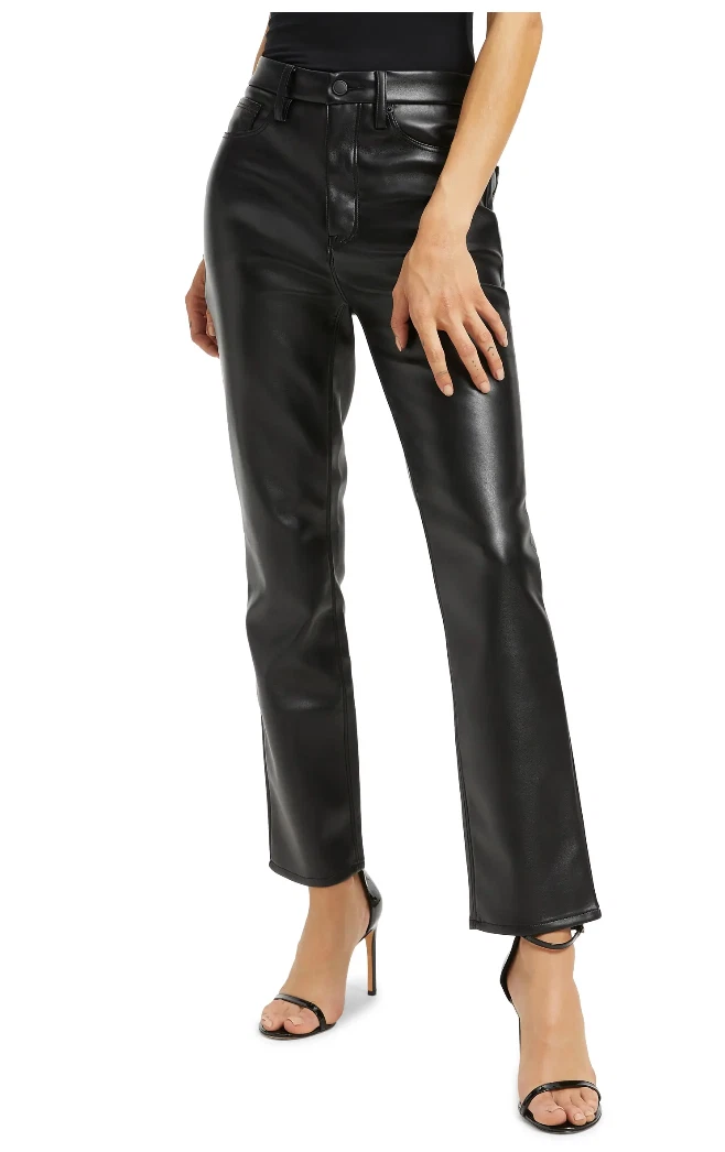 GOOD AMERICAN Women's Good Classic Faux Leather Pants Size 16