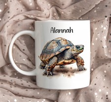 Personalised Tortoise Mug, 2 Designs, Coffee Cup, Animal Lovers Gift Turtle