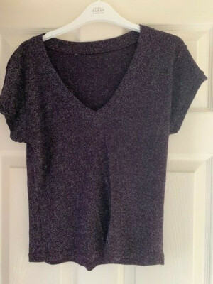 M&CO MACKAYS TOP JUMPER SIZE 14 - PURPLE SPARKLE