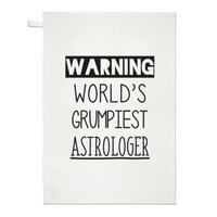 Warnung World's Grumpiest Astrologer Geschirrtuch SpüLlappen Lustig Best