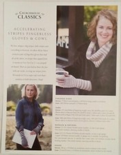 Churchmouse Classics Accelerating Stripes Fingerless Gloves  Cowl pattern Knit