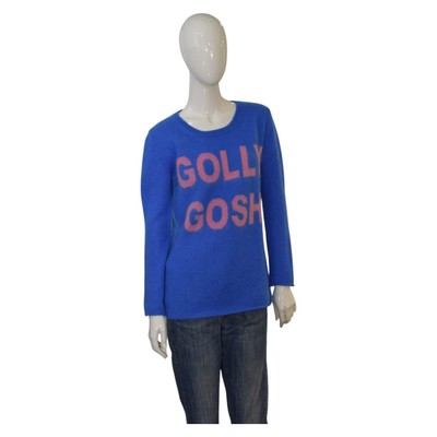 Markus Lupfer Blue Pink Mohair Blend Golly Gosh Sweater Top size S