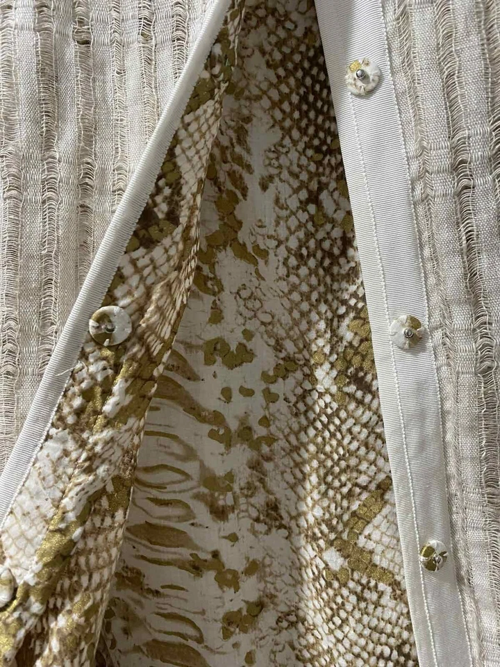 Chico's 100% Linen Snap Front Women's Reversible Lightweight Jacket Size L - Image 3 of 4