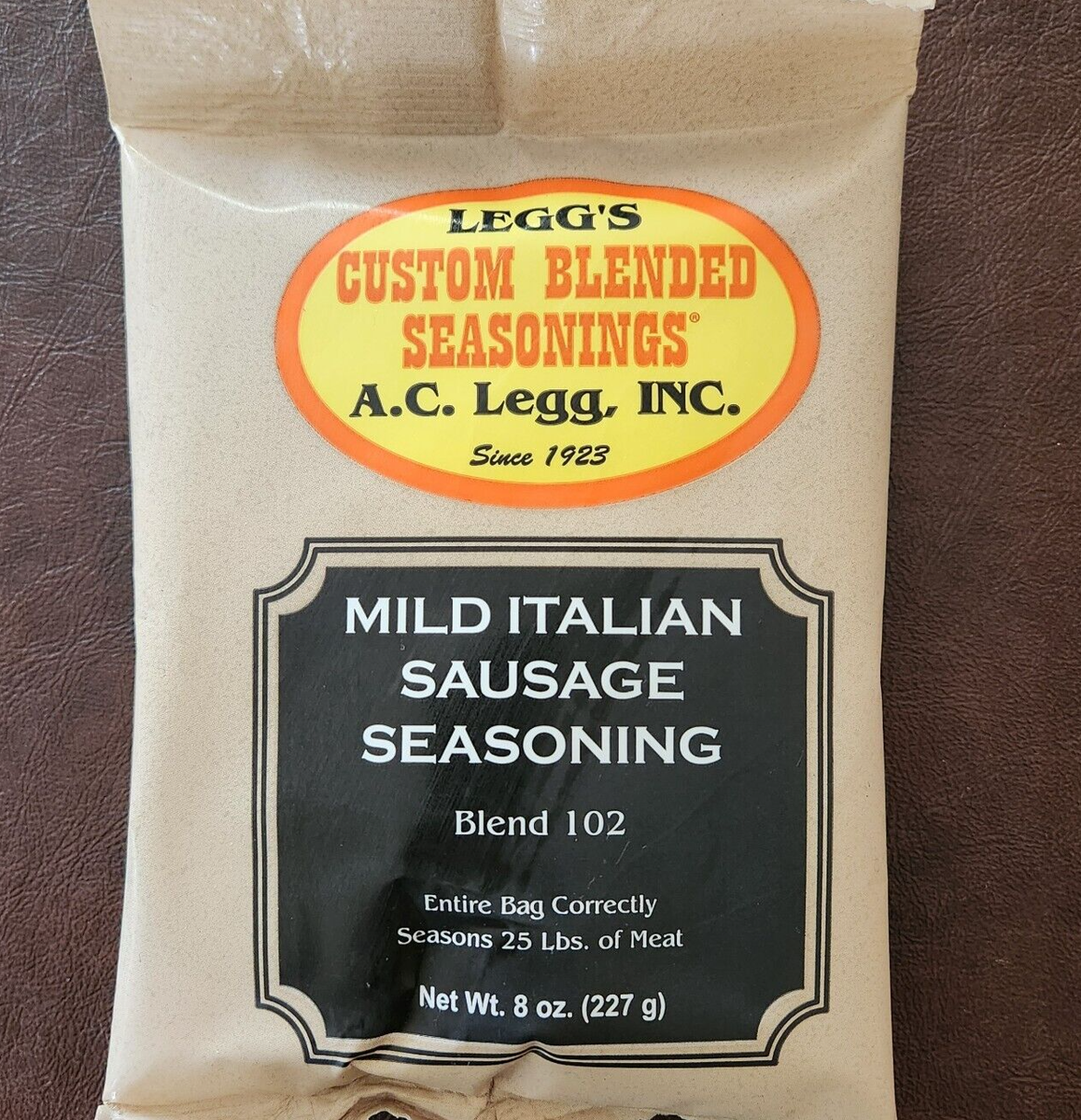 Legg Mild Italian Sausage Seasoning #102 for 25 Pounds of Meat