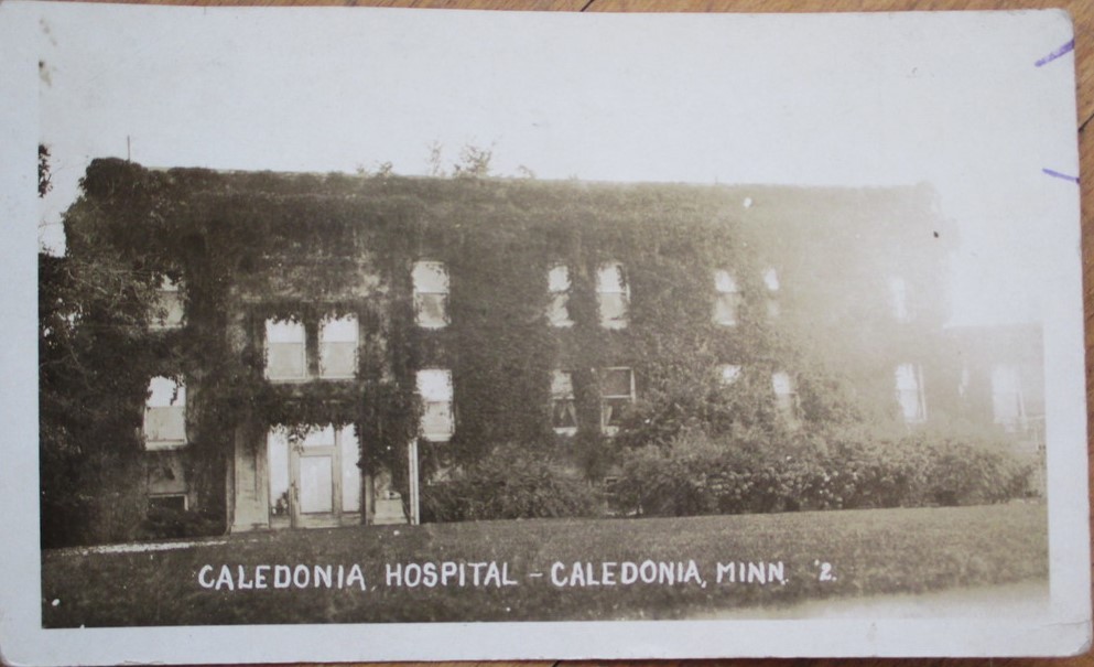Caledonia, MN 1933 Realphoto Postcard Caledonia Hospital Minnesota
