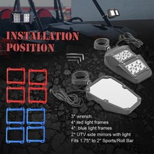 UTV Rear View Side Mirrors w/ LED Light For Polaris RZR1000 1.75'' 2'' Roll Cage