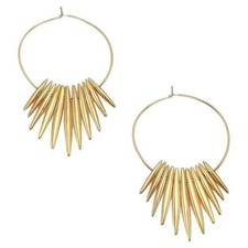 NEW MICHAEL KORS GOLD TONE,MATCHSTICK SPIKE DROP SMALL HOOP EARRINGS MKJ4500