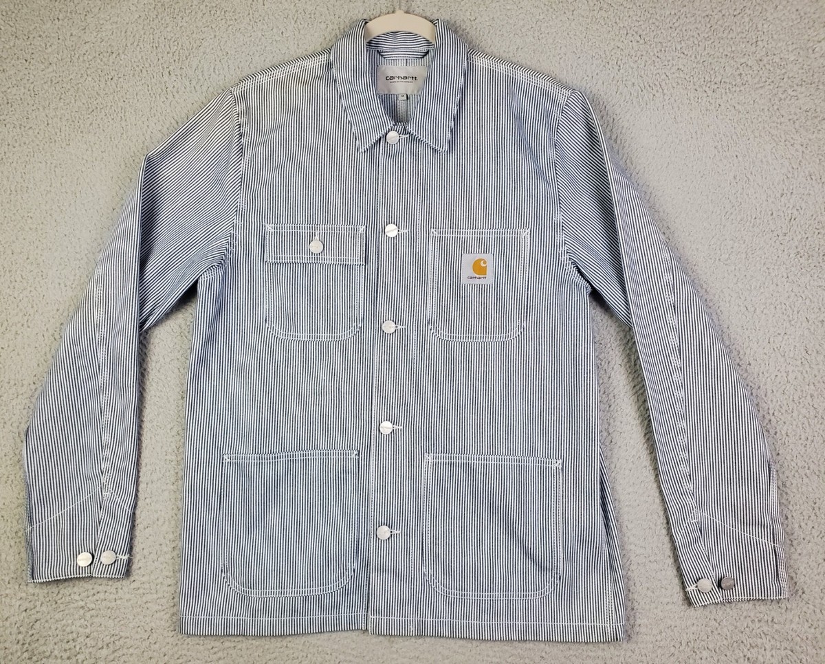 Carhartt WIP Michigan Chore Coat Blue/White Hickory Stripe Mens 