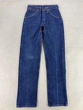 Vintage Wrangler 60s 70s Sanforized Blue Denim Jeans 27x33 / Fits 24x31 USA Made