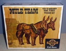MULE TEAM Craft Master "OLD WEST" Vintage Wooden Model Kit Unbuilt Exc