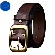 Handmade Dark Brown Leather Belt – Classic, Genuine Leather, Solid Strap, Luxury
