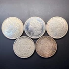 Lot of 5 Morgan Silver Dollars 1878-S 1879-S 1885 1896 1921 $1 Silver Coins