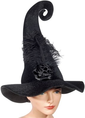 Empire Magic Loftus Curly Witch with Feather Costume Hat Black One Size