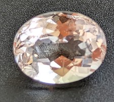 Peach Pink VVS Big 3.35 Morganite engagement Gemstone 10.2x8.3