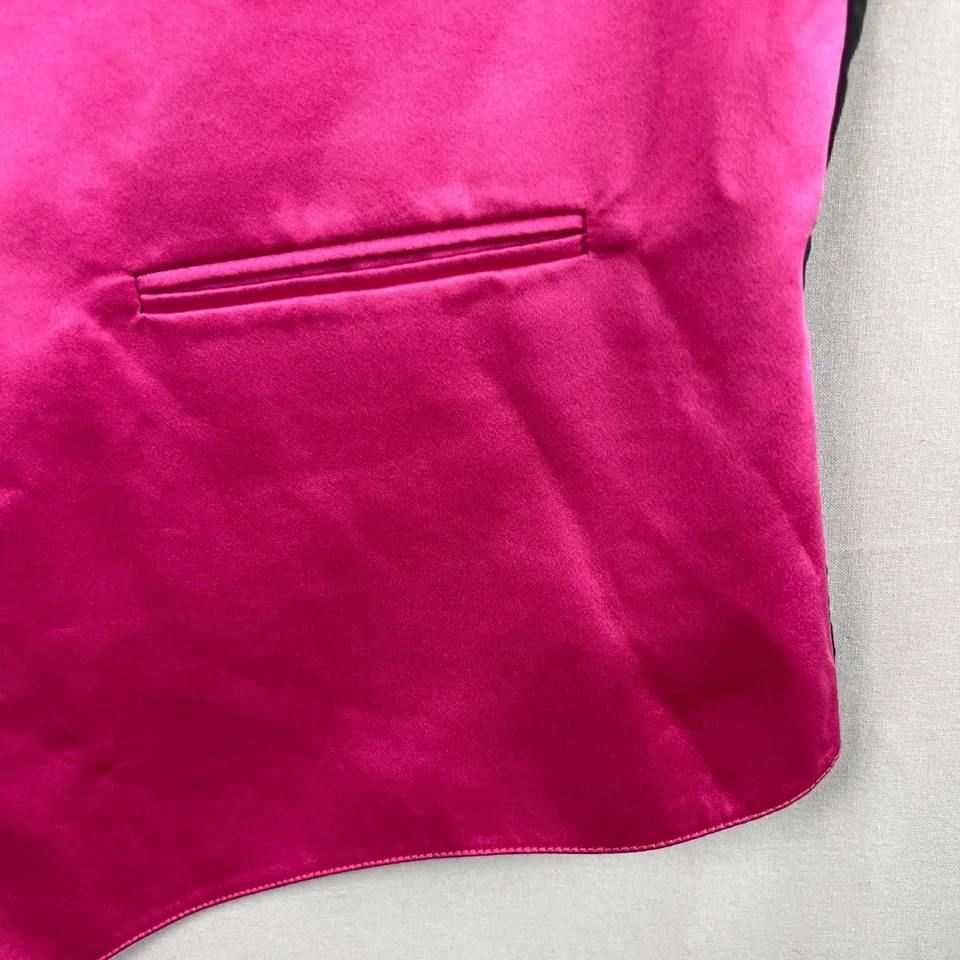 Tuxedo Park Vest Mens XLL Pink Formal Satin Sleeveless Buttonfront Vneck - Image 2 of 4